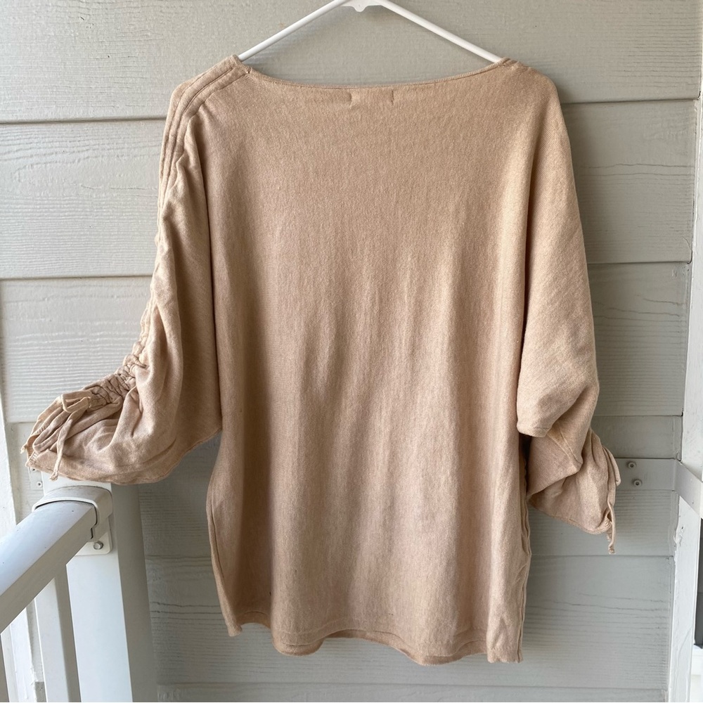 MAX STUDIO Ruched Sleeve Knit Sweater - Picture 7 of 11